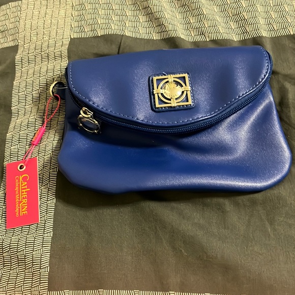 Catherine Malandrino BLUE purse/bag w detachable strap - Picture 8 of 8